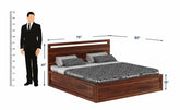 Livinn Solid Sheesham Wood Bed With Box Storage (King Size, Natural Finish)